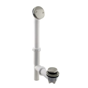 Image for Westbrass White 1-1/2" Tubular Tip Toe Bath Waste Drain Kit In Satin Nickel from HD Supply