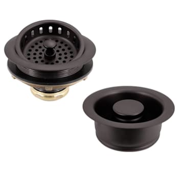 Westbrass 3-1/2" Post Style Kitchn Basket Strainr-Disposal Flange/Stopper Bronze