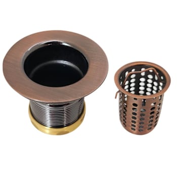 Westbrass Jr. Baskt Sink Strainr Fit 2" Opening Complete/Nuts Solid Brass-Copper