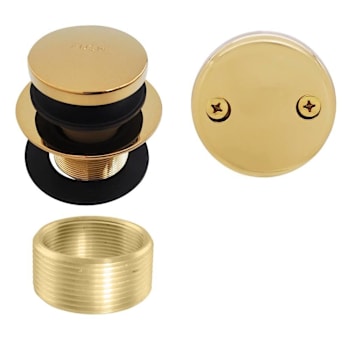 Westbrass Univ Fine/Coarse Thread Repl Bathtub Tip-Toe Drain W/2-Hole Fp Brass