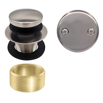 Westbrass Univ Fine/Coarse Thread Repl Bathtub Tip-Toe Drain W/2-Hole Fp Nickel