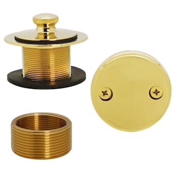 Westbrass Twist/Close Tub Waste Trim W/2-Hole Faceplate/Bushing In Pvd Brass