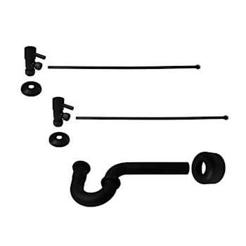 Image for Westbrass Pedestal Sink Faucet Line Risers-P-Trap Flange-1/4-Turn Lever Black from HD Supply