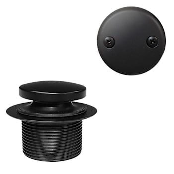Westbrass 1-1/2" Tip-Toe Bathtub Drain Trim W/2-Hole Overflow Faceplate Black