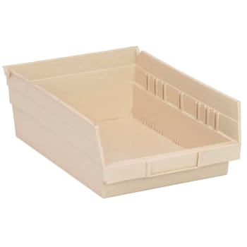 Quantum Storage Systems Economy Shelf Bin, 11-5/8x8-3/8x4", Ivory, Case Of 20