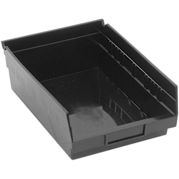 Quantum Storage Systems Economy Shelf Bin, 11-5/8x8-3/8x4", Black, Case Of 20