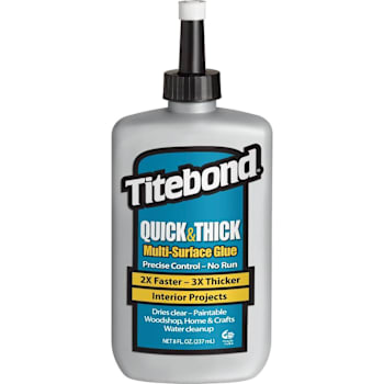 Titebond Quick & Thick Multi-Surface Glue, 8 Oz. Bottle, Package Of 12