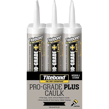 Titebond Pro-Grade Plus Caulk, White, 10 Oz. Cartridge, Package Of 12