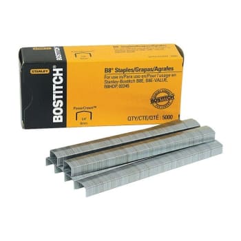 Stanley-Bostitch® B8 Powercrown Premium Staples 1/4", Package Of 5,000