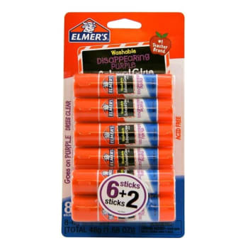 Image for ELMERS® 0.21 Oz Washable Disappearing Purple School Glue Stick, Package Of 8 from HD Supply