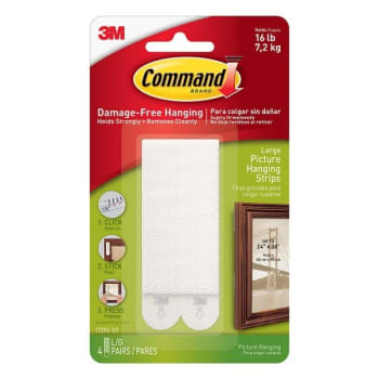 Command™ White Large Damage-Free Picture Hanging Strips, Pack Of 4