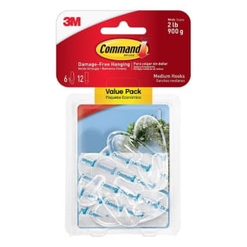 Image for Command™ Clear Medium Hooks, Pack Of 6 from HD Supply