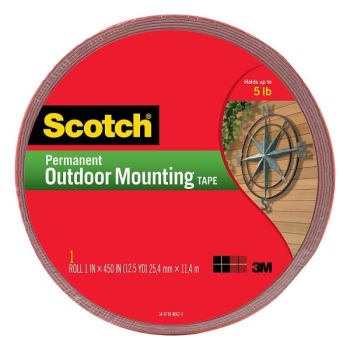 Scotch® Heavy-Duty Interior/Exterior Double-Sided Mounting Tape 1" X 450"