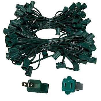 Image for Wintergreen Lighting C9 E17 Light Stringer, Commercial Grade, Green, 100' Length from HD Supply