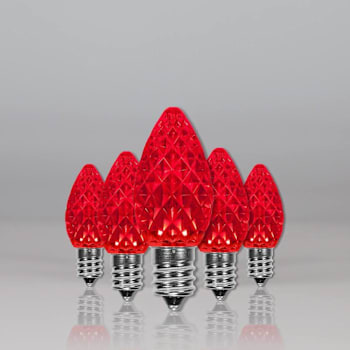 Image for Wintergreen Lighting C7 Opticore LED Faceted Bulbs, E12, Dimmable, Red from HD Supply