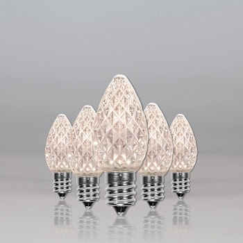 Wintergreen Lighting C7 Opticore LED Faceted Bulbs, E12, Dimmable, Warm White