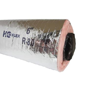 H&c 9" X 25' Fb218 Insulated Flex Duct ,silver Jacket