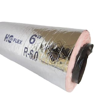 H&c 4" X 25' Fb216 Insulated Flex Duct ,silver Jacket