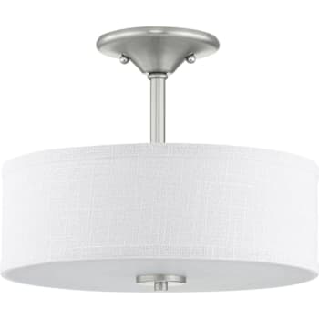 Progress Lighting Inspire 2-Light Indoor Semi-Flush Mount, 13", Brushed Nickel