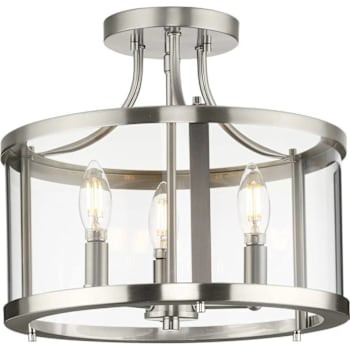 Image for Progress Lighting Gilliam 3-Light Indoor Semi-Flush Mount, 16", Brushed Nickel from HD Supply