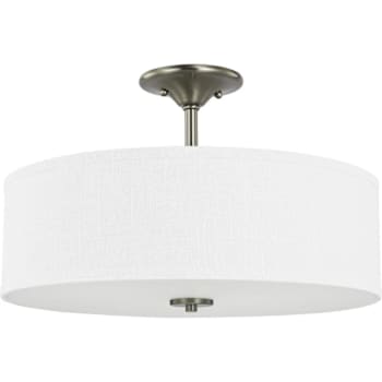 Progress Lighting Inspire 3-Light Indoor Semi-Flush Mount, 18", Brushed Nickel
