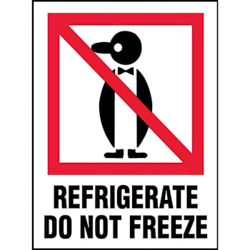 Rrd Refrigerate Do Not Freeze Linerless Shipping Label 3"X4"
