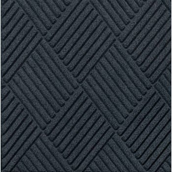 M+a Matting Waterhog® Diamond Fashion Mat Charcoal 4'X8.4' Smooth Backing