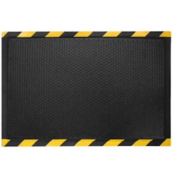 M+a Matting Duracomfort Grip Surface Mat Black With Striped Border 2'X3'