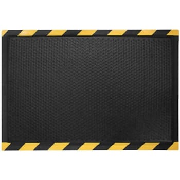 M+a Matting Duracomfort Grip Surface Mat Black With Striped Border 3'X5'