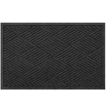 M+a Matting Waterhog® Diamond Fashion Mat Charcoal 3'X8.4' Smooth Backing