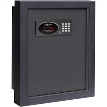 Innovative Recessed Wall Safe, 15" Laptop Compatible, Lighted Keypad, Black