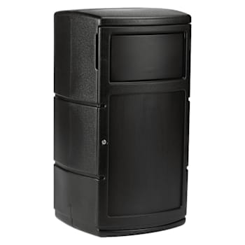 Image for Polytec™ Black Square Trash Container With Dual Dome Flipper Lid 25-Gallon from HD Supply