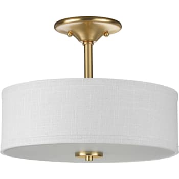 Image for Progress Lighting Inspire 2-Light Indoor Semi-Flush Mount, 13", Satin Brass from HD Supply