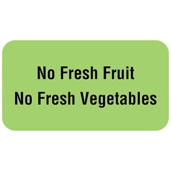 Rrd No Fresh Fruit No Fresh Veg... Nutrition Communication Labels 1-5/8" X 7/8"