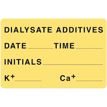 Rrd Dialysate Additives Date Medication Label 4" X 2-5/8"
