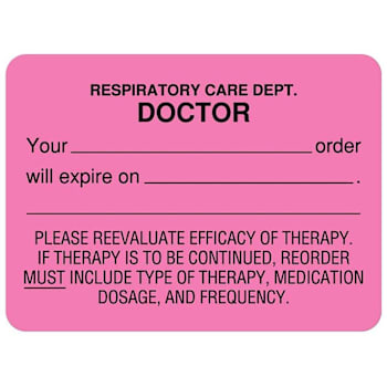 Rrd Respiratory Care Label 2-3/8" X 1-3/4"