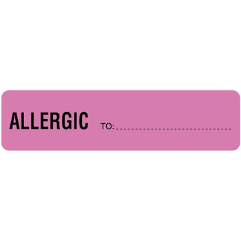 Rrd Allergy Alert Label 4" X 1"