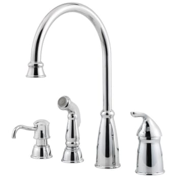 Image for Pfister Avalon 1 Handle Kitchen Faucet with Side Spray/ Soap Dispenser in Chrome from HD Supply
