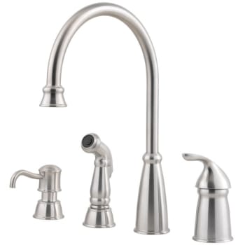 Image for Pfister Avalon 1-Handle Kitchen Faucet With Side Spray/ Soap Dispenser In Steel from HD Supply