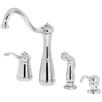 Image for Pfister Marielle 1-Handle Kitchen Faucet with Spray/Dispenser in Chrome/4 Hole from HD Supply