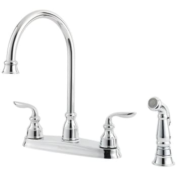 Pfister Avalon 2-Handle Kitchen Faucet with Side Spray in Polished Chrome