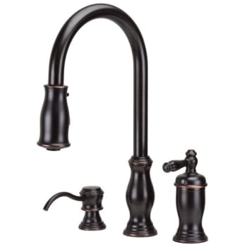Image for Pfister Hanover 1-Handle Pull-Down Faucet with Dispenser in Bronze 2 Hole/3Hole from HD Supply