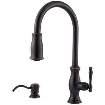 Pfister Hanover 1-Handle Pull-Down Kitchen Faucet with Dispenser in Bronze
