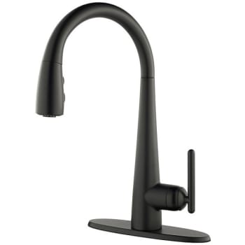 Pfister Lita 1-Handle Pull-Down Kitchen Faucet with Dispenser in Matte Black