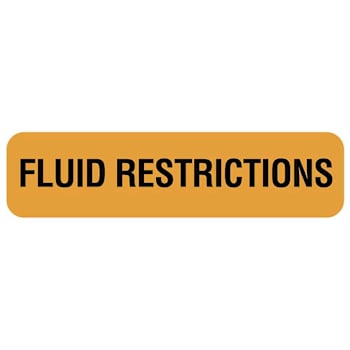 Rrd Fluid Restrictions Nutrition Communication Labels 1-1/4" X 5/16"