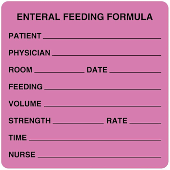 Rrd Enteral Feeding Label 3" X 3"