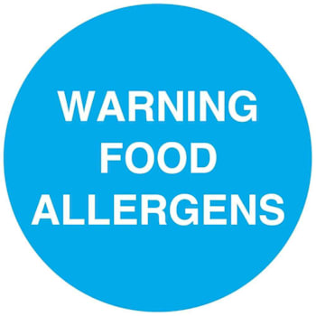 Rrd Warning Food Allergens Label 2" X 2"