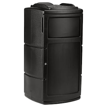 Image for Commercial Zone Products Polytec™ Black Square Trash Container Dual Flipper Lid from HD Supply