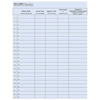 Rrd Hipaa Sign In Package Of 100