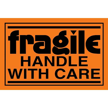 Rrd Fragile Shipping Linerless Label 3" X 2"